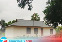 Kondisi Bendera Merah Putih di Halaman Kantor Desa Manumutin Silole, Sabtu 8/3/2025/Timornesia 