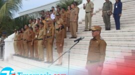 Bupati Kabupaten Kupang Yos Lede saat memimpin Apel di lingkungan Pemerintah Kabupaten Kupang/Prokopim Kabupaten Kupang/Timornesia 