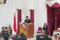 Ket. Foto : Bupati Belu Wilibrodus Lay saat pidato pertama dalam sidang paripurna DPRD Kabupaten Belu, Rabu 26/3/2025/dok. Istimewa/Timornesia