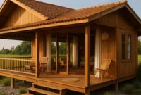 7 Gambar Rumah Sederhana Tepi Sawah yang Minimalis dan Cantik (sumber AI)