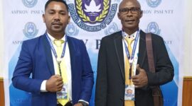 Ket foto : Peserta utusan Askab PSSI Kabupaten Malaka Alfridus Pascalius Nahak dan Yeremias Seran Nahak/dok Istimewa/Timornesia 