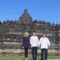 Presiden Prabowo Subianto dan Presiden Prancis Emmanuel Macron serta istri Brigitte Macron berfoto bersama setelah mengunjungi Candi Borobudur/Eva Savitri/detikcom/Timornesia 