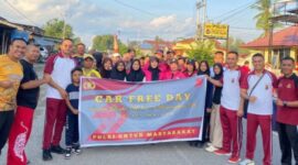 Ket foto : Dalam rangka memperingati HUT Bhayangkara ke-79, Polres Malaka mengadakan Car Free Day (CFD) pada Sabtu, 21 Juni 2025 di ruas jalan kota Betun/dok pribadi/humas/Timornesia 
