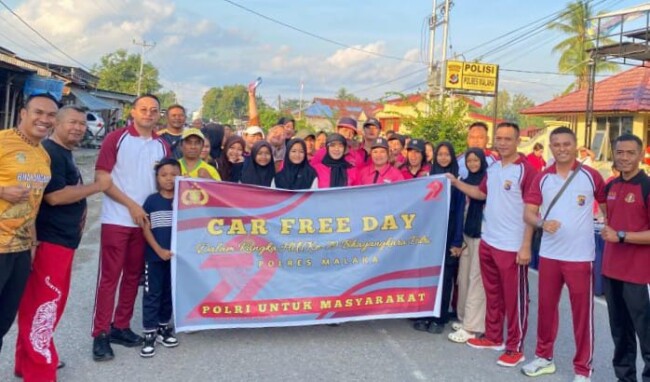 Ket foto : Dalam rangka memperingati HUT Bhayangkara ke-79, Polres Malaka mengadakan Car Free Day (CFD) pada Sabtu, 21 Juni 2025 di ruas jalan kota Betun/dok pribadi/humas/Timornesia 