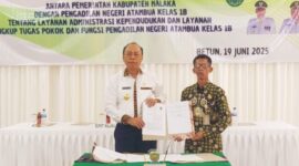 Ket foto : Penandatanganan Memorandum of Understanding antara Pemerintah Kabupaten Malaka dan Pengadilan Negri Kelas 1B Atambua, Kamis 19 Juni 2025/dok pribadi/GB/Timornesia 