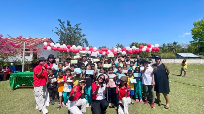 Ket foto : Perayaan HUT ke-80 RI di SDK Wemasa perbatasan RI-RDTL/dok pribadi/SM/Timornesia 