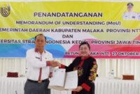 Pemkab Malaka menandatangani MoU dan PKS dengan Universitas Strada Indonesia Kediri yang berlangsung di aula kantor Bupati Malaka, Senin 27 Oktober 2025/dok pribadi/ba/Timornesia 