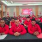 Ketua DPC PDIP Kabupaten Malaka Ronaldo Asury diapit Sekertaris Paskalis Wendelinus Nahak dan Bendahara Servas Naituna/dok pribadi/Gonza/Timornesia 