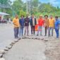 Tim teknis Dinas PUPR Kabupaten Malaka berhasil menyelesaikan pekerjaan perbaikan sekaligus pengecoran plat duiker berlubang di depan Toko Tumbes Karya, Laran/dok pribadi/FUR/Timornesia 