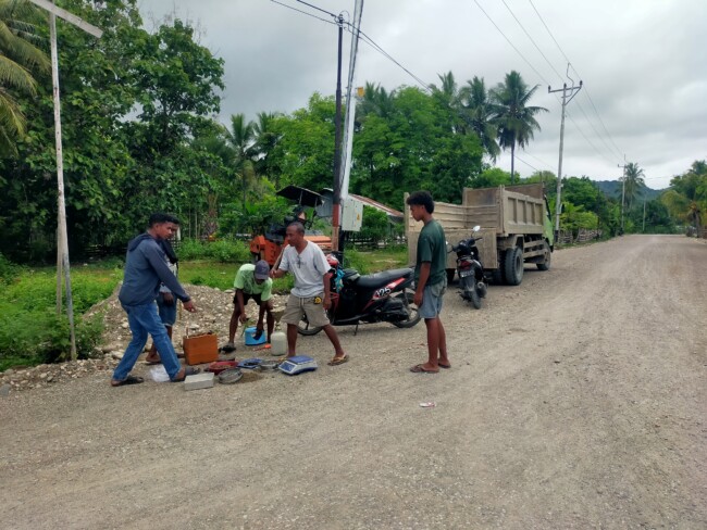 Pengerjaan Jalan Hotmix Haitimuk-Kakaniuk mencapai 50 persen/dok pribadi/Gonza/Timornesia 