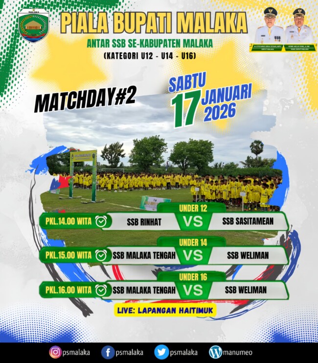 Jadwal pertandingan matchday II Piala Bupati Malaka tahun 2026/dok images/Timornesia 