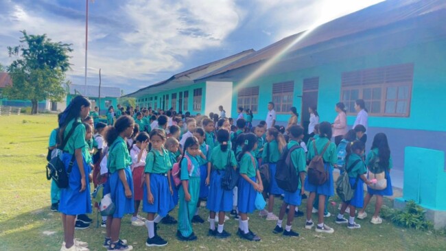 Ket foto : Apel Pagi di lingkungan Sekolah Dasar Katolik Wemasa/dok pribadi/SDK Wemasa/Timornesia 