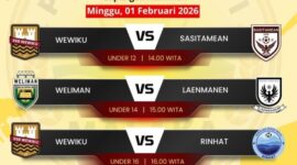 Ket foto : Jadwal pertandingan Piala Bupati Malaka Minggu 1 Februari 2026/dok images/Piala Bupati/Timornesia