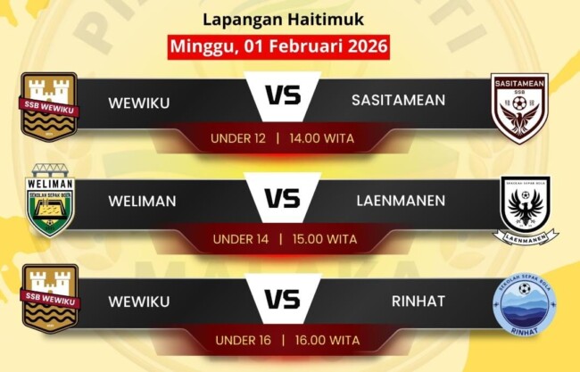 Ket foto : Jadwal pertandingan Piala Bupati Malaka Minggu 1 Februari 2026/dok images/Piala Bupati/Timornesia
