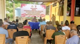 Kapolsek Malaka Barat, IPDA Dony R. Alfatah, menggelar kegiatan coffee morning bersama unsur Forkopincam, tokoh agama, kepala desa, dan tokoh pemuda, Kamis (19/02/2026)/dok polsek Malaka barat/Timornesia