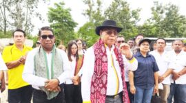 Bupati Malaka didampingi para pejabat Malaka meninjau pekerjaan jembatan gantung Numbei, Rabu 18/3/2026/dok istimewa/Timornesia