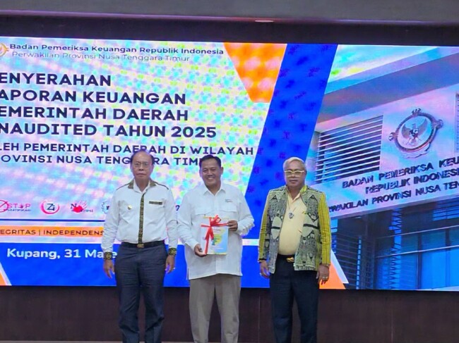 Ketua DPRD Kabupaten Malaka, Adrianus Bria Seran, menghadiri kegiatan penyerahan Laporan Keuangan Pemerintah Daerah (LKPD) Kabupaten Malaka Tahun Anggaran 2025/dok istimewa/Timornesia
