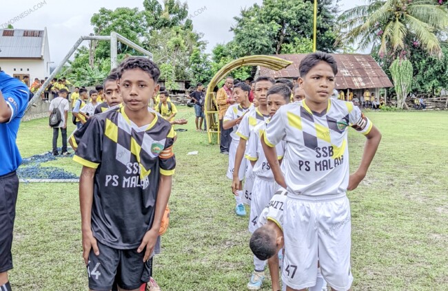 Pertandingan liga 1 Piala Bupati Malaka seri II tahun 2026 kategori U-12 antara SSB Kecamatan Weliman vs SSB Kecamatan Wewiku/dok istimewa/Timornesia