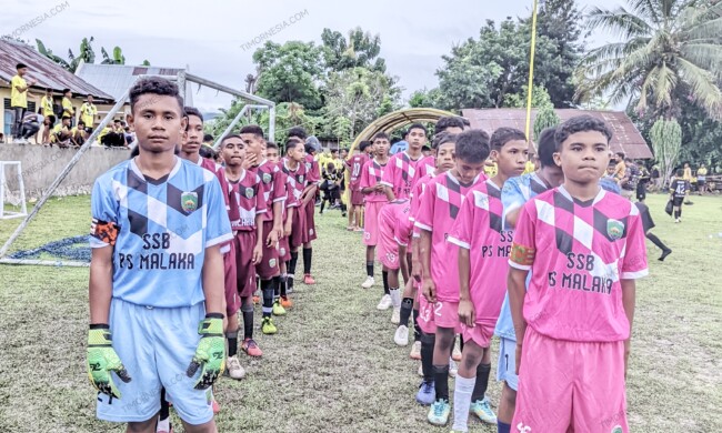 Pertandingan liga 2 Piala Bupati Malaka Seri II tahun 2026 antara SSB Kecamatan Rinhat Vs SSB Kecamatan Sasitamean/dok istimewa/Timornesia