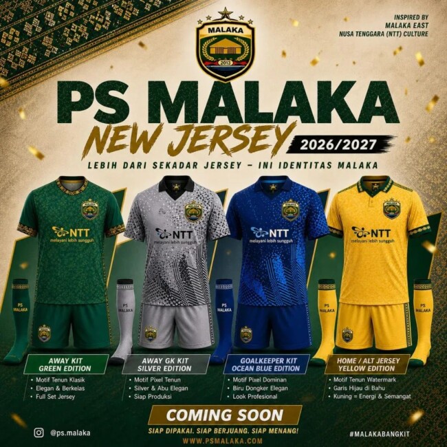 Jersey home-away musim 2026-2027/dok PS Malaka/Timornesia