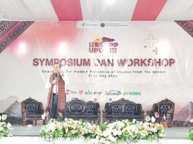 Bupati Malaka Stefanus Bria Seran membuka secara resmi kegiatan Symposium dan Workshop RSUPP update, Sabtu 9/5/2026/dok istimewa/Timornesia