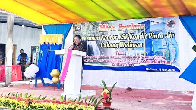 Ketua panitia pelaksana peresmian kantor Kopdit Pintu Air cabang Weliman Yosef Nahan/dok istimewa/Timornesia 