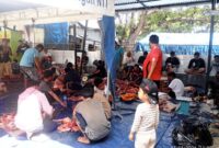 Suasana penyembelian hewan kurban di Masjid Al-Jihad Betun, Rabu 27/5/2026/dok pribadi/Redaksi/Timornesia