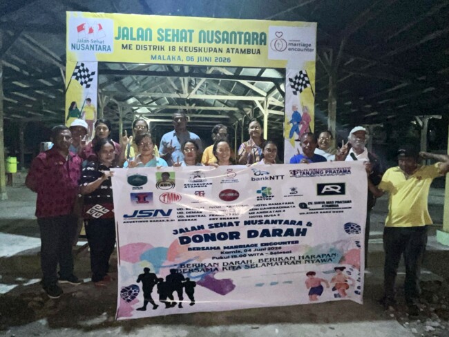 Komunitas ME Distrik 18 Keuskupan Atambua menggelar kegiatan Jalan Sehat Nusantara/dok foto pribadi/Timornesia 