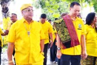 Ketua DPD II terpilih Adrianus Bria Seran dan Ketua DPD I Partai Golkar Nusa Tenggara Timur, F.X. Alain Susanto/dok istimewa/gonza/Timornesia 