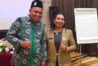 Ketua Fraksi Golkar Maria Fatima Seukuran Kain dan Ketua Fraksi PKB Petrus Nahan Manek/dok istimewa/Bolan/Timornesia