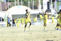 Ardi Sonbai lakukan selebrasi usai mencetak gol melawan PSN Ngada/dok istimewa/Timornesia 
