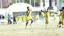 Ardi Sonbai lakukan selebrasi usai mencetak gol melawan PSN Ngada/dok istimewa/Timornesia 