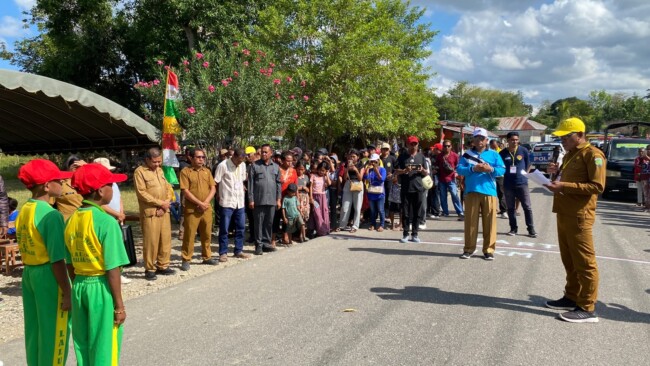 Gerak jalan  tingkat SD dalam rangka memeriahkan HUT ke-81 Republik Indonesia di Kabupaten Malaka/dok istimewa/Timornesia 
