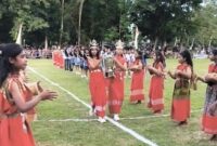 Perarakan Piala Sulama Cup II diiringi marching band dan tarian Likurai/dok istimewa/Timornesia