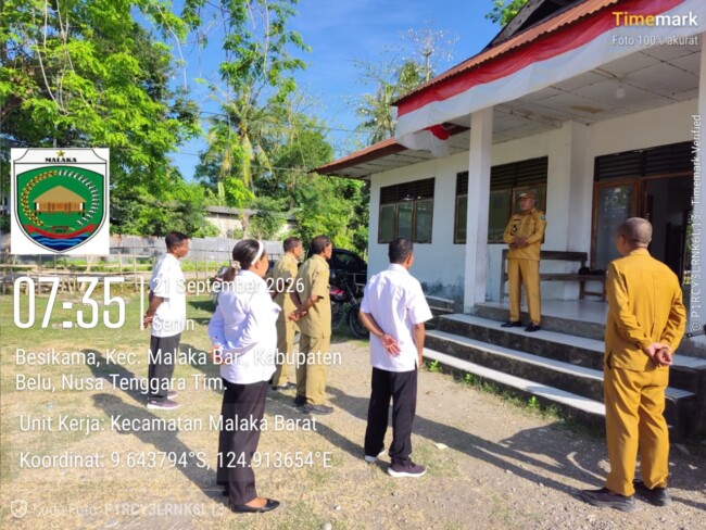 Camat Malaka Barat, Rofinus Seran pimpin apel perdana, Senin 21/9/2027/ist/Timornesia 