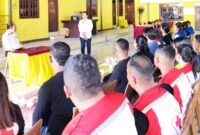 Bupati Malaka dr. Stefanus Bria Seran, MPH (SBS) melepas 16 relawan PMI Kabupaten Malaka, Jumat 18/9/2026/ist/Timornesia 