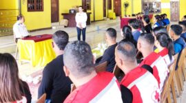 Bupati Malaka dr. Stefanus Bria Seran, MPH (SBS) melepas 16 relawan PMI Kabupaten Malaka, Jumat 18/9/2026/ist/Timornesia 