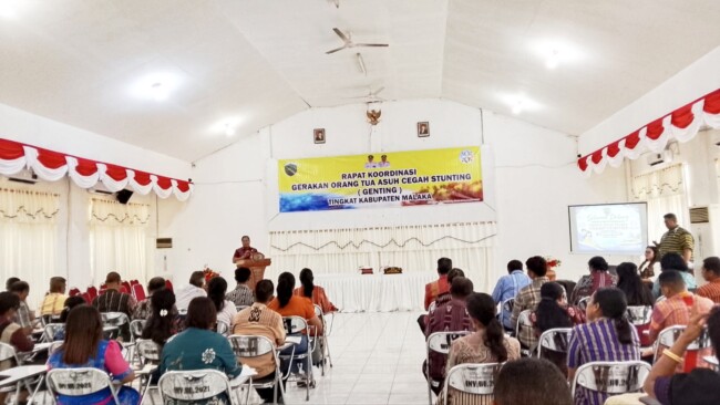 Rapat koordinasi Gerakan Orang Tua Asuh Cegah Stunting (Genting) di Aula Kantor Bupati Malaka, Kamis, 24/9/2026/ist/Timornesia 