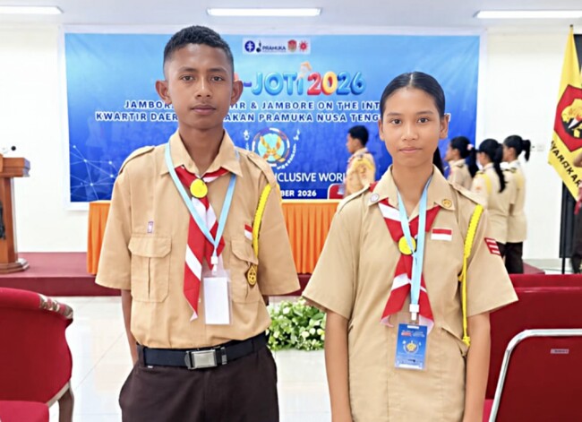 Siswa SMAN Welaus yang mengikuti kegiatan Jambore On The Air (KOTA) dan Jambore On The Internet (JOTI) Kwarda NTT 2026/ist/ML/Timornesia 